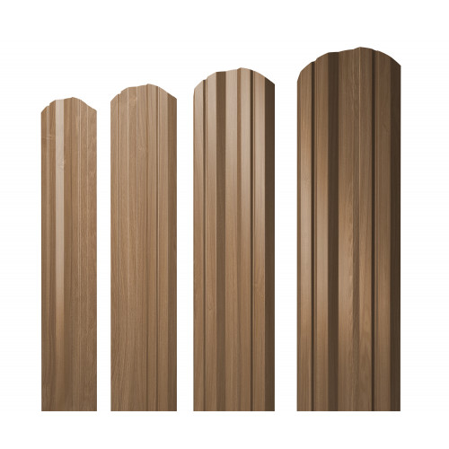 Штакетник Twin фигурный 0,45 Print Elite Honey Wood TwinColor Штакетник Twin фигурный 0,45 Print Elite Honey Wood TwinColor
