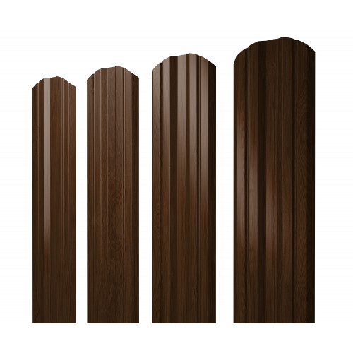 Штакетник Twin фигурный 0,45 Print Elite Choco Wood TwinColor Штакетник Twin фигурный 0,45 Print Elite Choco Wood TwinColor