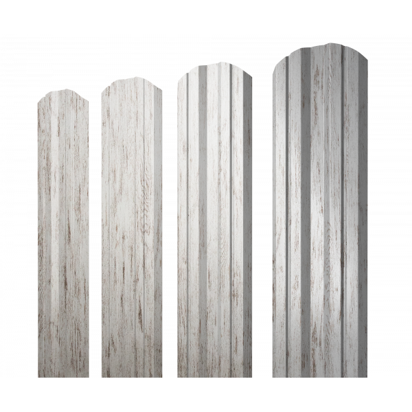 Штакетник Twin фигурный 0,45 Print Elite Snow Wood TwinColor