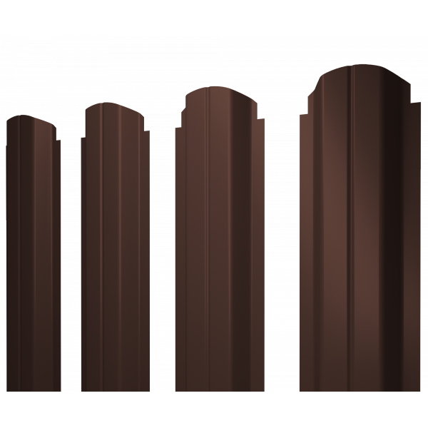 Штакетник П-образный А фигурный 0,4 PE RAL 8017 шоколад