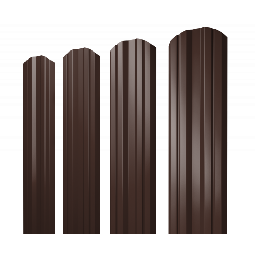 Штакетник Twin фигурный 0,4 PE RAL 8017 шоколад