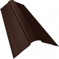 Планка конька фигурного 100x100 0,4 PE с пленкой RAL 8017 шоколад (2м)