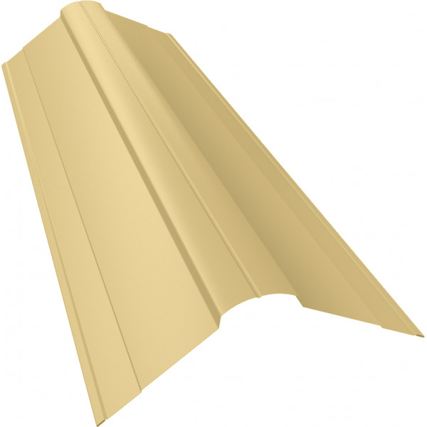 Планка конька фигурного 100x100 0,4 PE с пленкой RAL 1014 слоновая кость (2м)