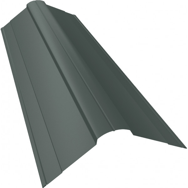Планка конька фигурного 100x100 0,45 PE с пленкой RAL 7005 мышино-серый (2м)