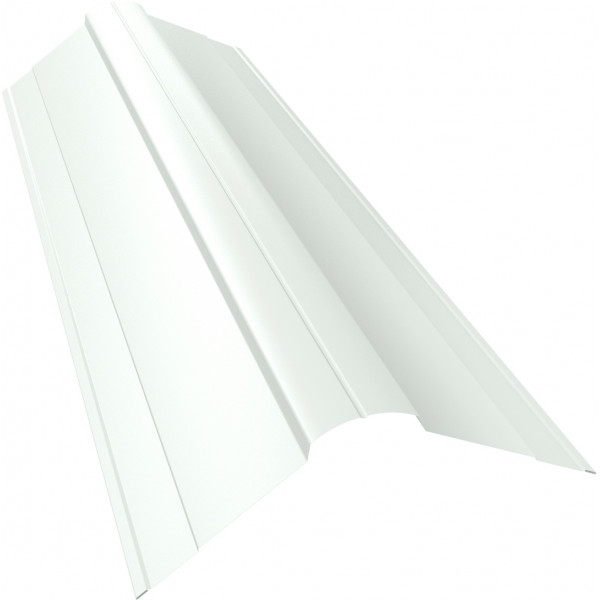 Планка конька фигурного 100x100 0,4 PE с пленкой RAL 9003 сигнальный белый (2м)