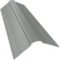 Планка конька фигурного 100x100 0,45 PE с пленкой RAL 9006 бело-алюминиевый (2м)