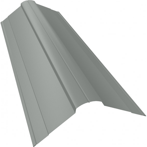 Планка конька фигурного 100x100 0,45 PE с пленкой RAL 9006 бело-алюминиевый (2м)