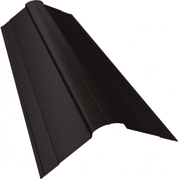 Планка конька фигурного 100x100 0,45 PE с пленкой RR 32 темно-коричневый (2м)