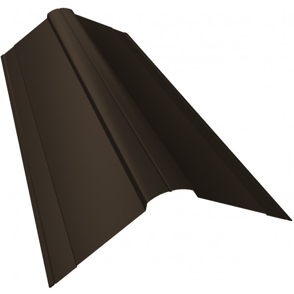 Планка конька фигурного 150x150 0,45 PE с пленкой RR 32 темно-коричневый (2м)