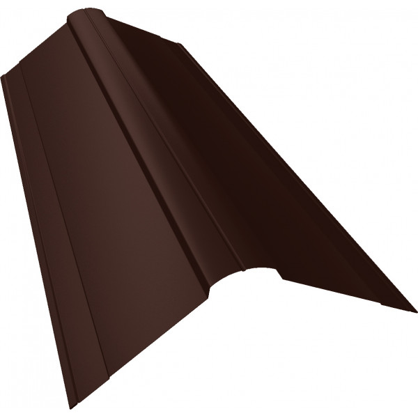 Планка конька фигурного 150x150 0,5 Satin с пленкой RAL 8017 шоколад (2м)
