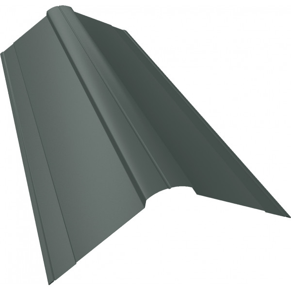 Планка конька фигурного 150x150 0,45 PE с пленкой RAL 7005 мышино-серый (2м)