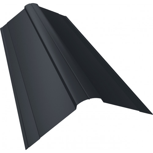 Планка конька фигурного 150x150 0,4 PE с пленкой RAL 7024 мокрый асфальт (2м) Планка конька фигурного 150x150 0,4 PE с пленкой RAL 7024 мокрый асфальт (2м)