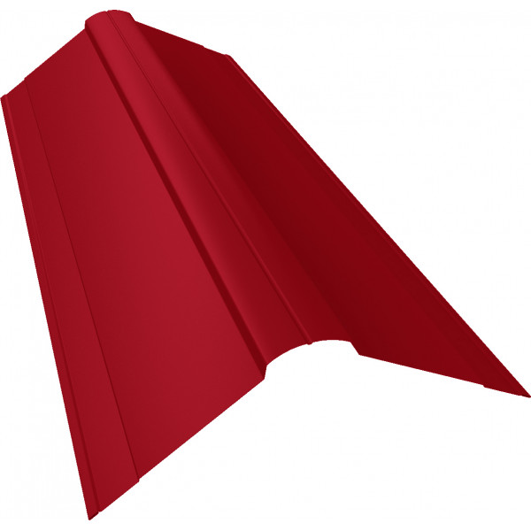 Планка конька фигурного 150x150 0,45 PE с пленкой RAL 3003 рубиново-красный (2м)