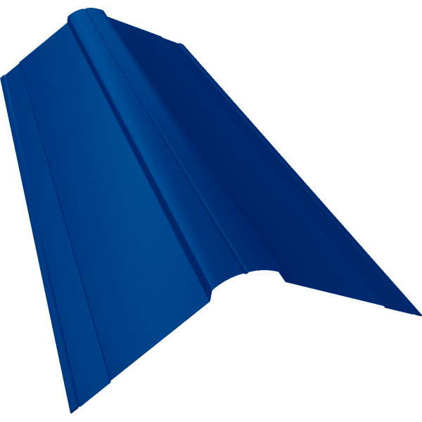 Планка конька фигурного 150x150 0,4 PE с пленкой RAL 5005 сигнальный синий (2м)