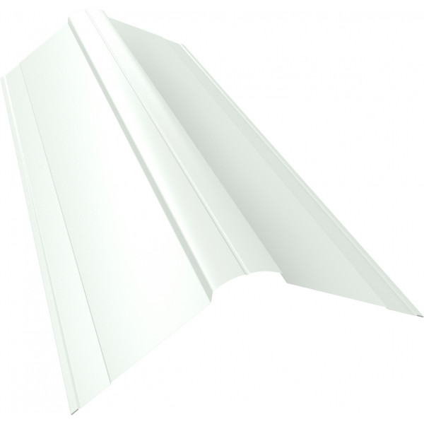 Планка конька фигурного 150x150 0,4 PE с пленкой RAL 9003 сигнальный белый (2м)