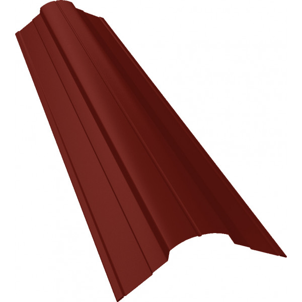 Планка конька фигурного 70x70 0,45 PE с пленкой RAL 3009 оксидно-красный (2м)