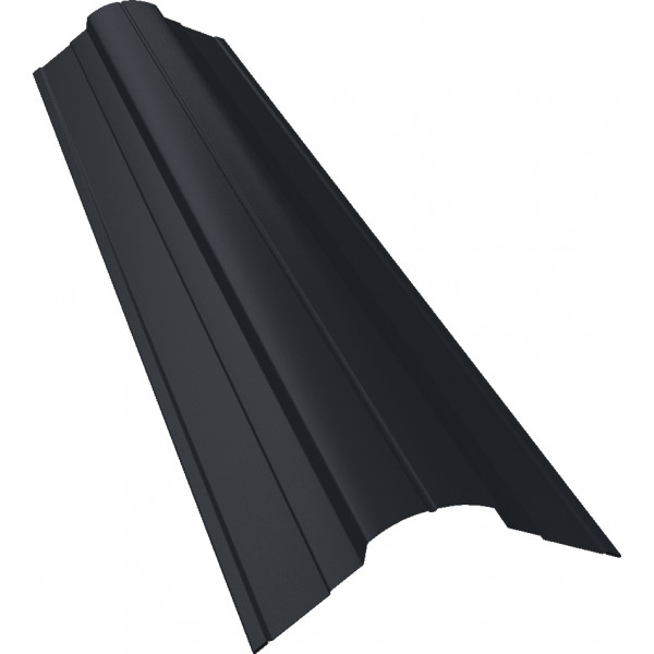 Планка конька фигурного 70x70 0,4 PE с пленкой RAL 7024 мокрый асфальт (2м)