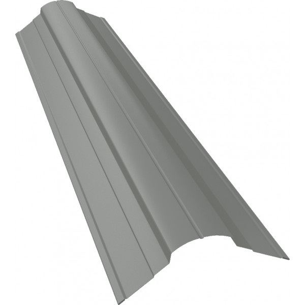 Планка конька фигурного 70x70 0,45 PE с пленкой RAL 9006 бело-алюминиевый (2м)