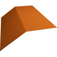 Планка конька плоского 190х190 0,45 PE с пленкой RAL 2004 оранжевый (2м)