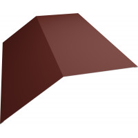 Планка конька плоского 190х190 0,45 PE с пленкой RAL 3009 оксидно-красный (2м)