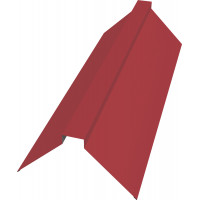 Планка конька плоского 115х30х115 0,45 PE с пленкой RAL 3003 рубиново-красный (2м)