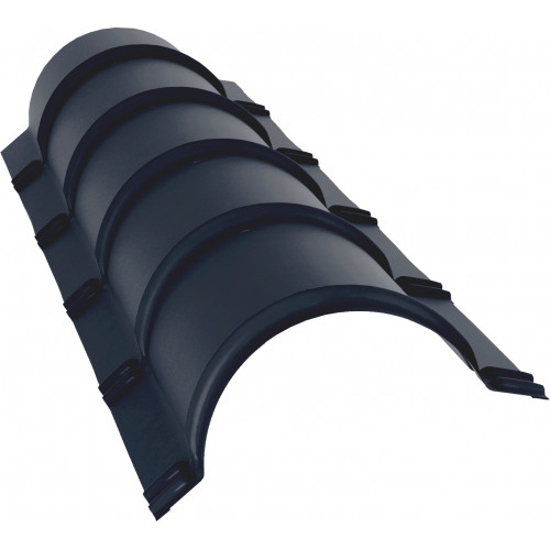 Планка малого конька полукруглого 0,4 PE с пленкой RAL 7024 мокрый асфальт (1,97м) Планка малого конька полукруглого 0,4 PE с пленкой RAL 7024 мокрый асфальт (1,97м)