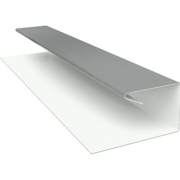 Планка П-образная завершающая сложная (КД) 0,45 PE с пленкой RAL 9006 бело-алюминиевый (2м)