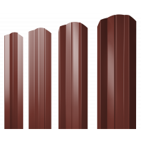 Штакетник М-образный А фигурный 0,5 Satin RAL 3009 оксидно-красный