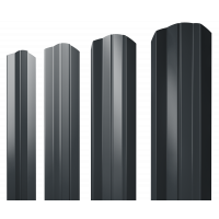 Штакетник М-образный А фигурный 0,5 Satin RAL 7016 антрацитово-серый