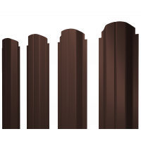 Штакетник П-образный А фигурный 0,45 PE-Double RAL 8017 шоколад