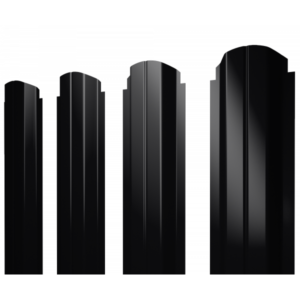 Штакетник П-образный А фигурный 0,5 Satin RAL 9005 черный