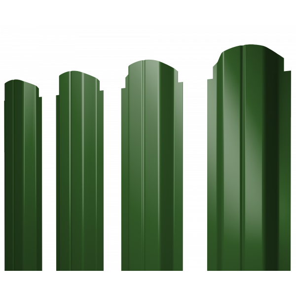 Штакетник П-образный А фигурный 0,45 PE RAL 6002 лиственно-зеленый