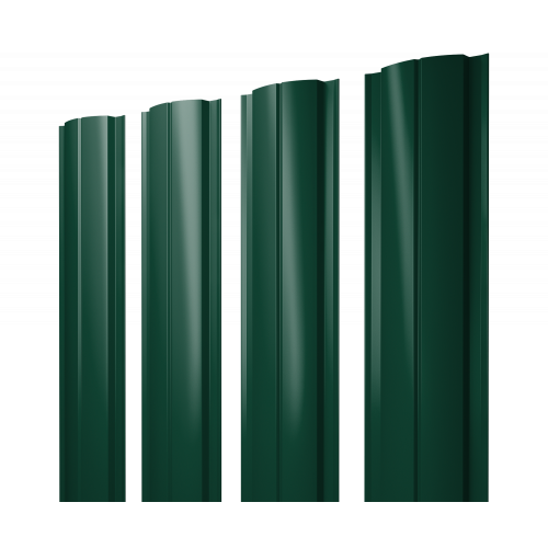 Штакетник Полукруглый Slim с прямым резом 0,4 PE RAL 6005 зеленый мох Штакетник Полукруглый Slim с прямым резом 0,4 PE RAL 6005 зеленый мох