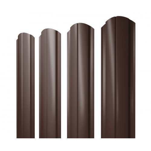 Штакетник Полукруглый Slim фигурный 0,5 Satin RAL 8017 шоколад Штакетник Полукруглый Slim фигурный 0,5 Satin RAL 8017 шоколад