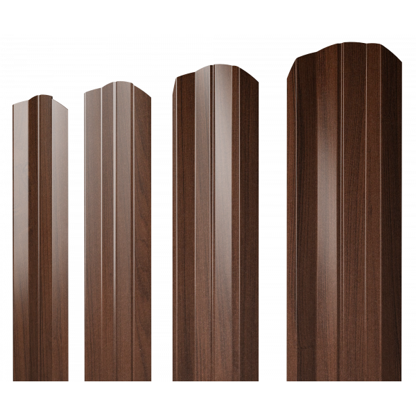 Штакетник М-образный А фигурный 0,45 Print Elite Choco Wood TwinColor