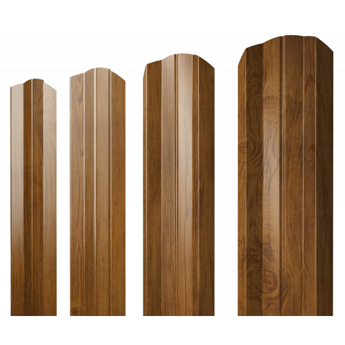 Штакетник М-образный А фигурный 0,45 Print Elite Golden Wood TwinColor