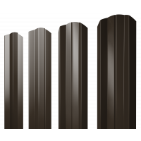 Штакетник М-образный А фигурный 0,45 Drap RR 32 темно-коричневый