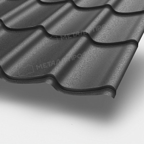 Металлочерепица МП Ламонтерра-XL (VALORI-20-DarkGrey-0.5)