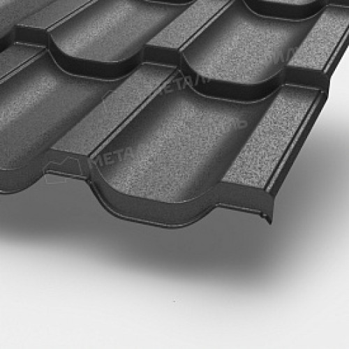 Металлочерепица МП Трамонтана-S (VALORI-20-DarkGrey-0.5)